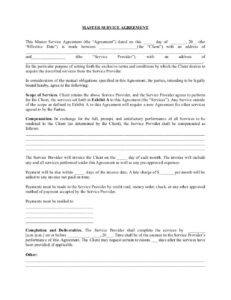 master service consulting agreement